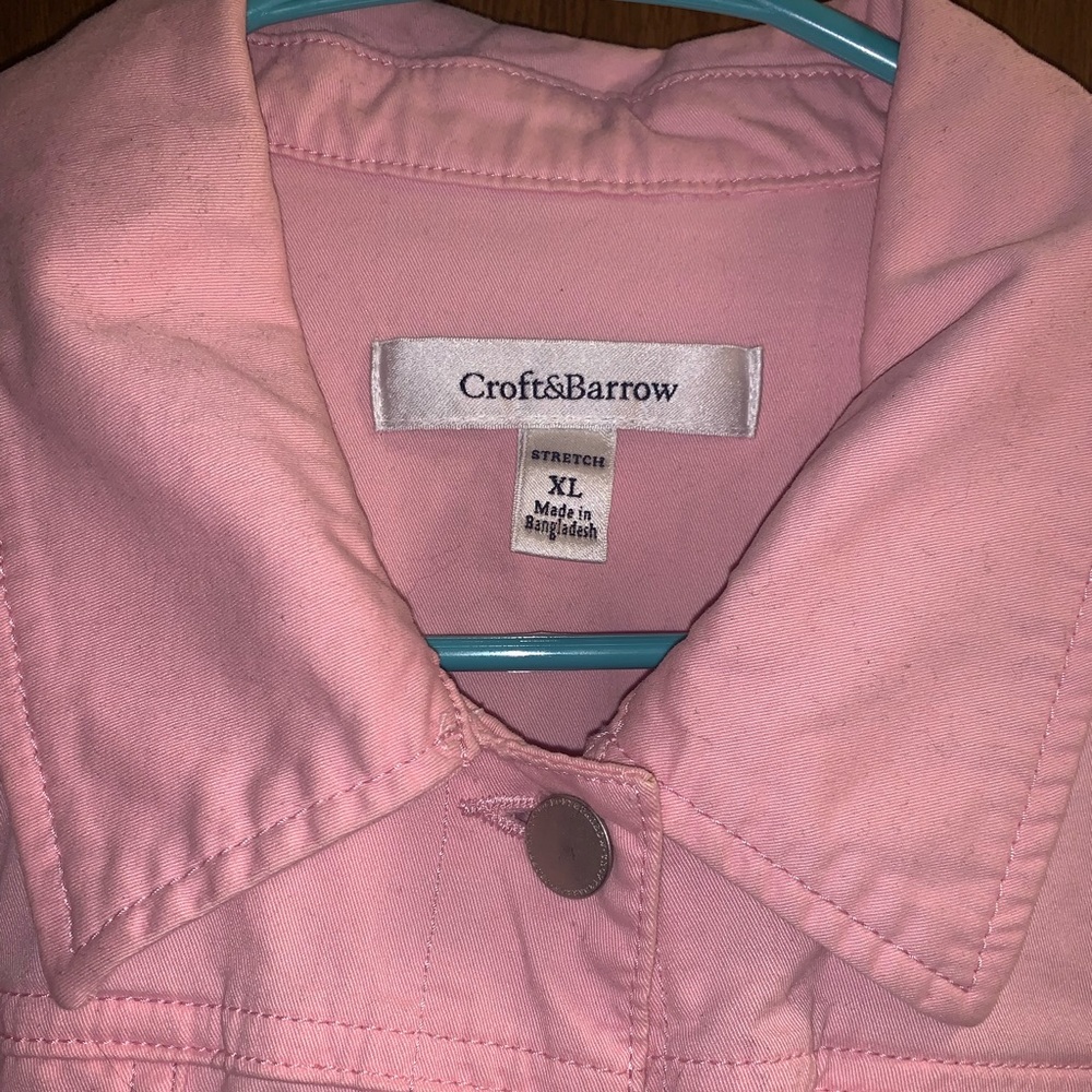 Croft & Barrow Pink denim jacket size XL
